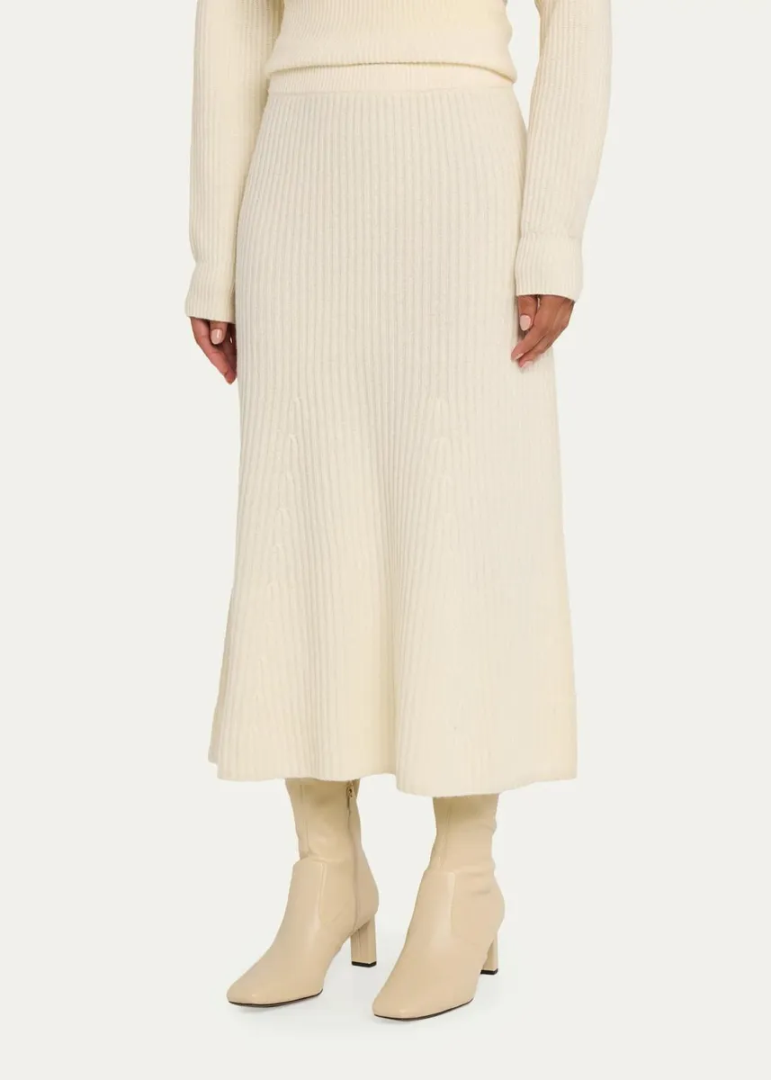 Theory Felted Wool Rib-Knit Midi Skirt | Thumbnail 4 Theory Felted Wool Rib-Knit Midi Skirt | Thumbnail 4