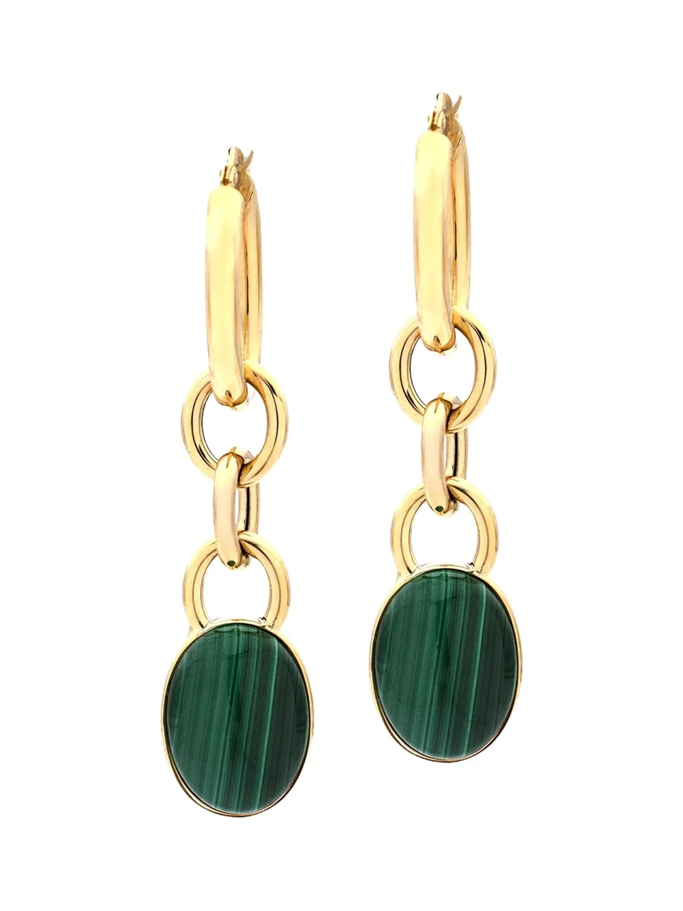 Marisa 18K Yellow Gold Drop Earrings with Malachite