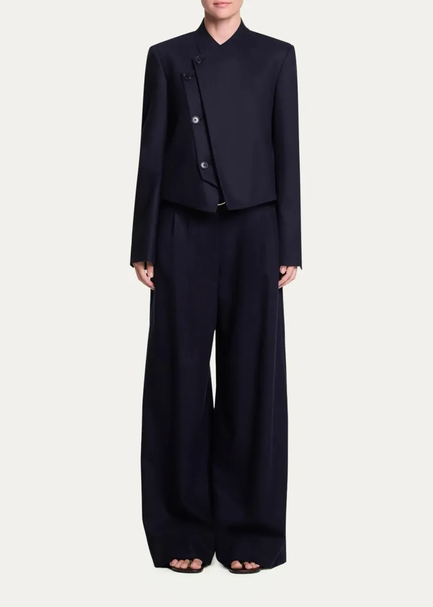 TWP Oli Asymmetric Wool-Blend Blazer | Thumbnail 2 TWP Oli Asymmetric Wool-Blend Blazer | Thumbnail 2