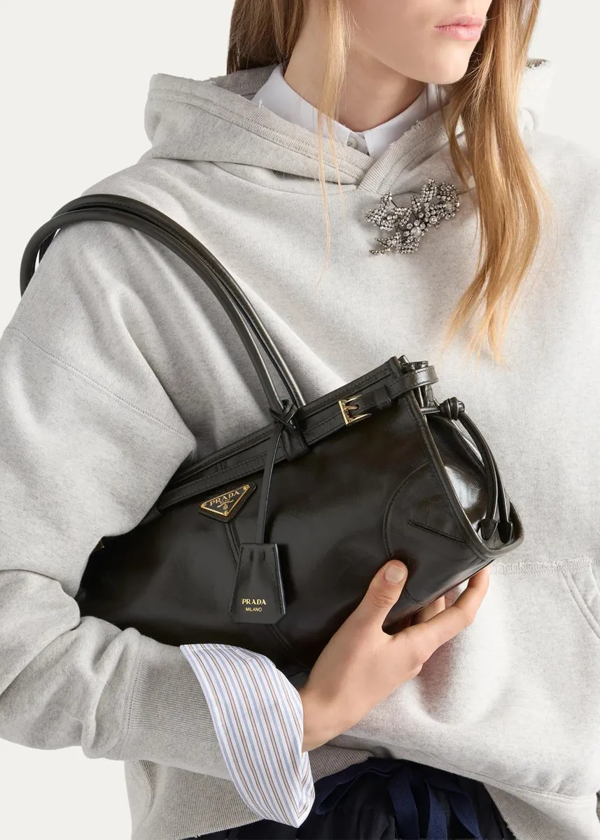Prada Bonnie Medium Leather Shoulder Bag | Thumbnail 2