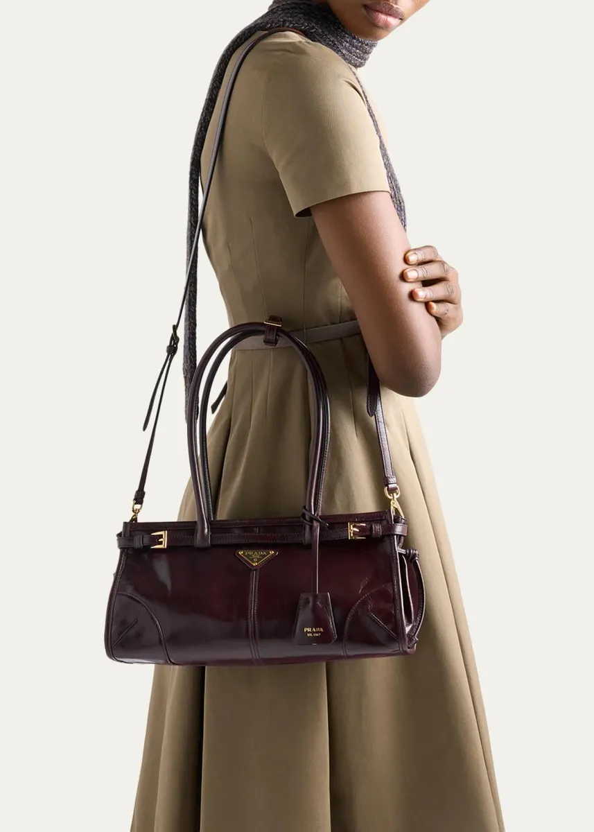 Prada Bonnie Medium Leather Shoulder Bag | Thumbnail 5