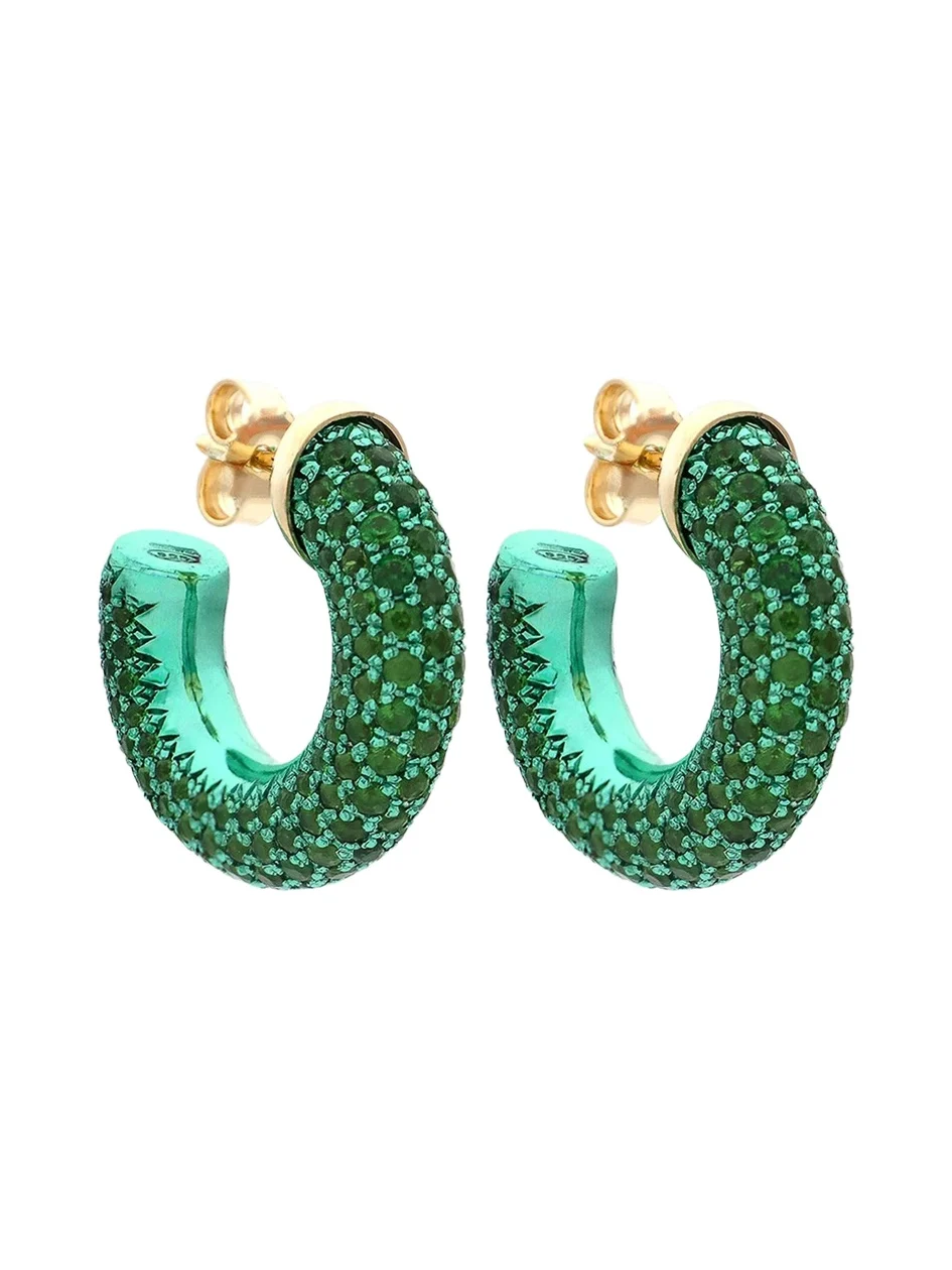 18K Barbarella Hoop Earrings with Tsavorite