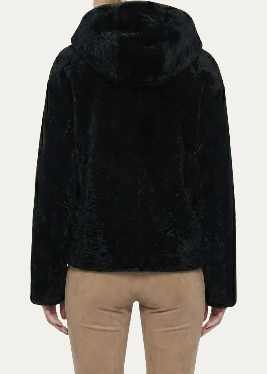 Gorski Textured Lamb Shearling Hooded Jacket | Thumbnail 3 Gorski Textured Lamb Shearling Hooded Jacket | Thumbnail 3