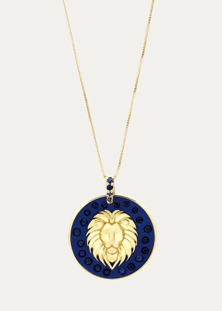 FARAONE MENNELLA by R.F.M.A.S. 18K LEO Necklace with Sapphires | Thumbnail 3