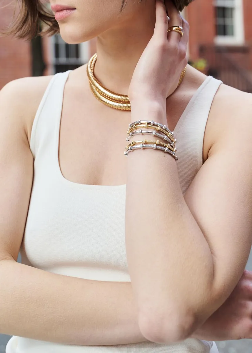 SIDNEY GARBER 18K Yellow Gold Spring Bracelet with Diamonds | Thumbnail 3 SIDNEY GARBER 18K Yellow Gold Spring Bracelet with Diamonds | Thumbnail 3