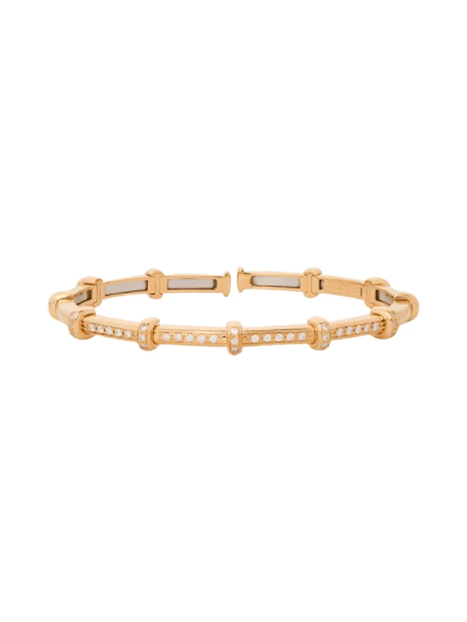 18K Yellow Gold Spring Bracelet with Diamonds 18K Yellow Gold Spring Bracelet with Diamonds
