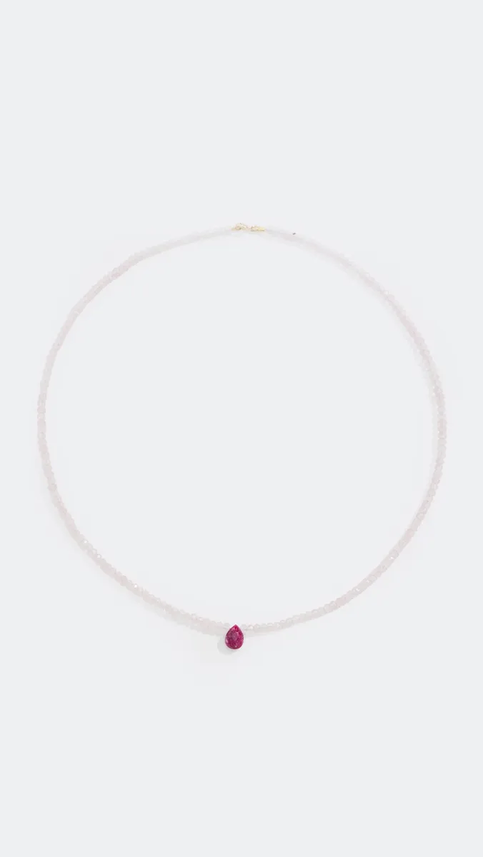 JIA JIA Rose Quartz with Ruby Raindrop necklace | Thumbnail 4 JIA JIA Rose Quartz with Ruby Raindrop necklace | Thumbnail 4