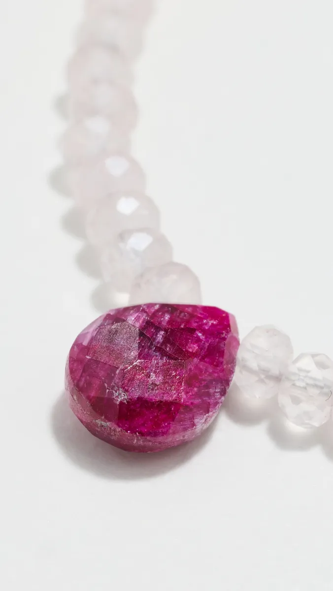 JIA JIA Rose Quartz with Ruby Raindrop necklace | Thumbnail 5 JIA JIA Rose Quartz with Ruby Raindrop necklace | Thumbnail 5