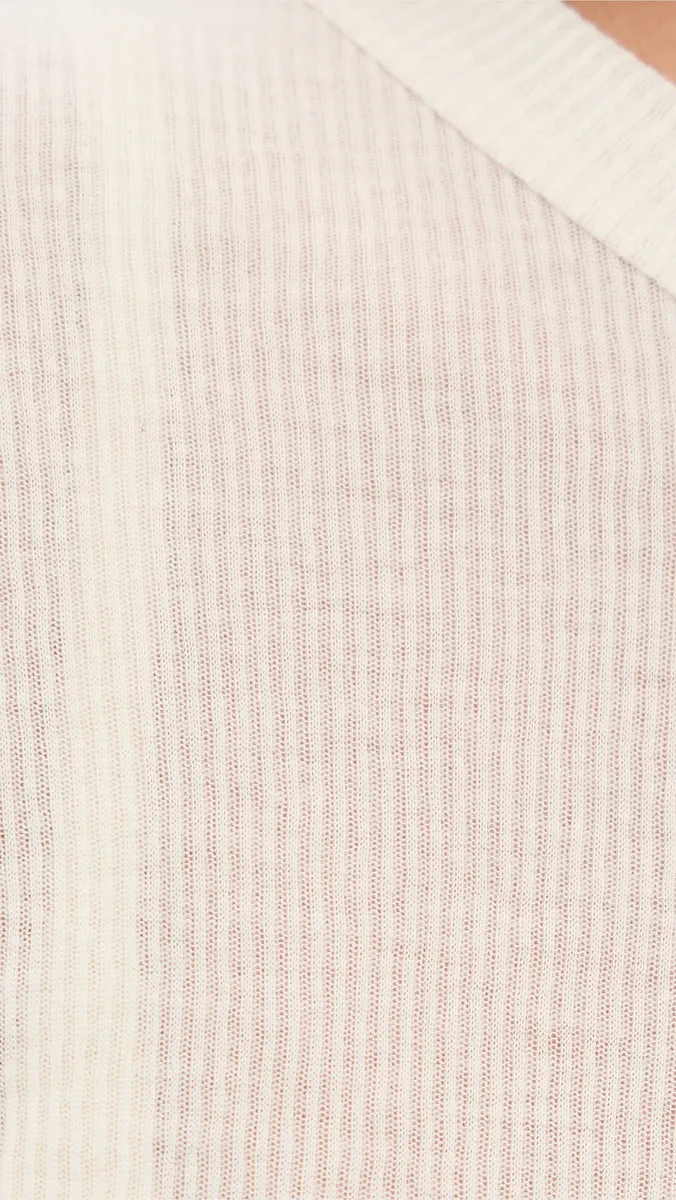 GOOD AMERICAN The Sheer Rib Long Sleeve Top | Thumbnail 6