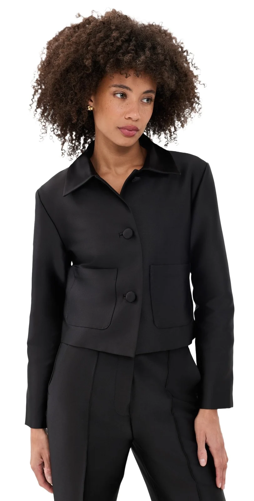 RENGGLI Satin Cropped Jacket
