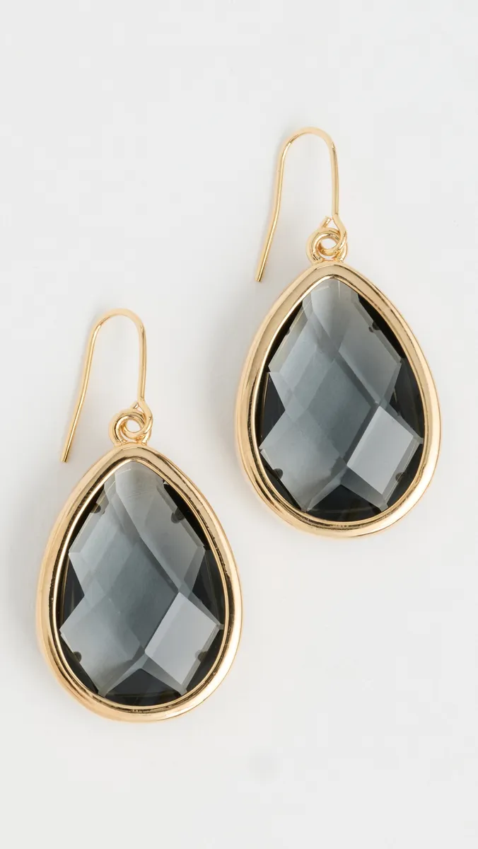 By Adina Eden Grey Teardrop Drop Earrings | Thumbnail 2 By Adina Eden Grey Teardrop Drop Earrings | Thumbnail 2