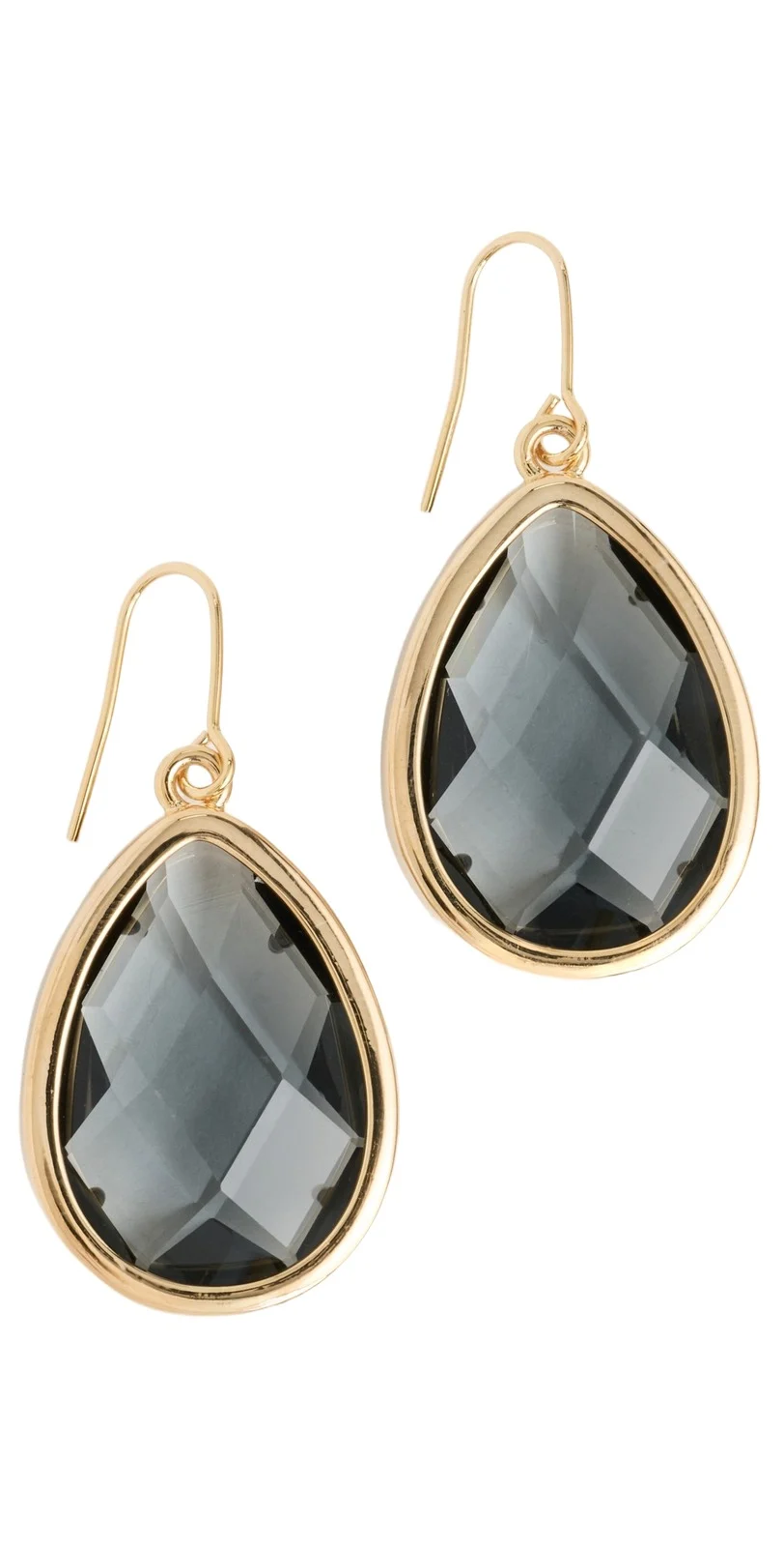 By Adina Eden Grey Teardrop Drop Earrings
