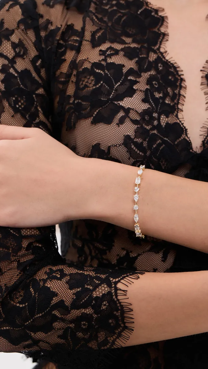 By Adina Eden Cubic Zirconia Multi Shape Bangle | Thumbnail 3 By Adina Eden Cubic Zirconia Multi Shape Bangle | Thumbnail 3