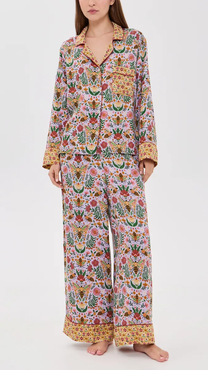 Printfresh Bee Tapestry Soho Pajama Set | Thumbnail 2 Printfresh Bee Tapestry Soho Pajama Set | Thumbnail 2