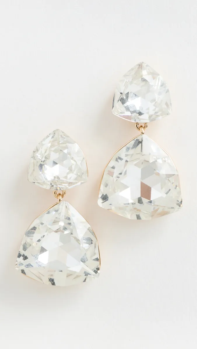 By Adina Eden Clear Crystal Drop Earrings | Thumbnail 2 By Adina Eden Clear Crystal Drop Earrings | Thumbnail 2