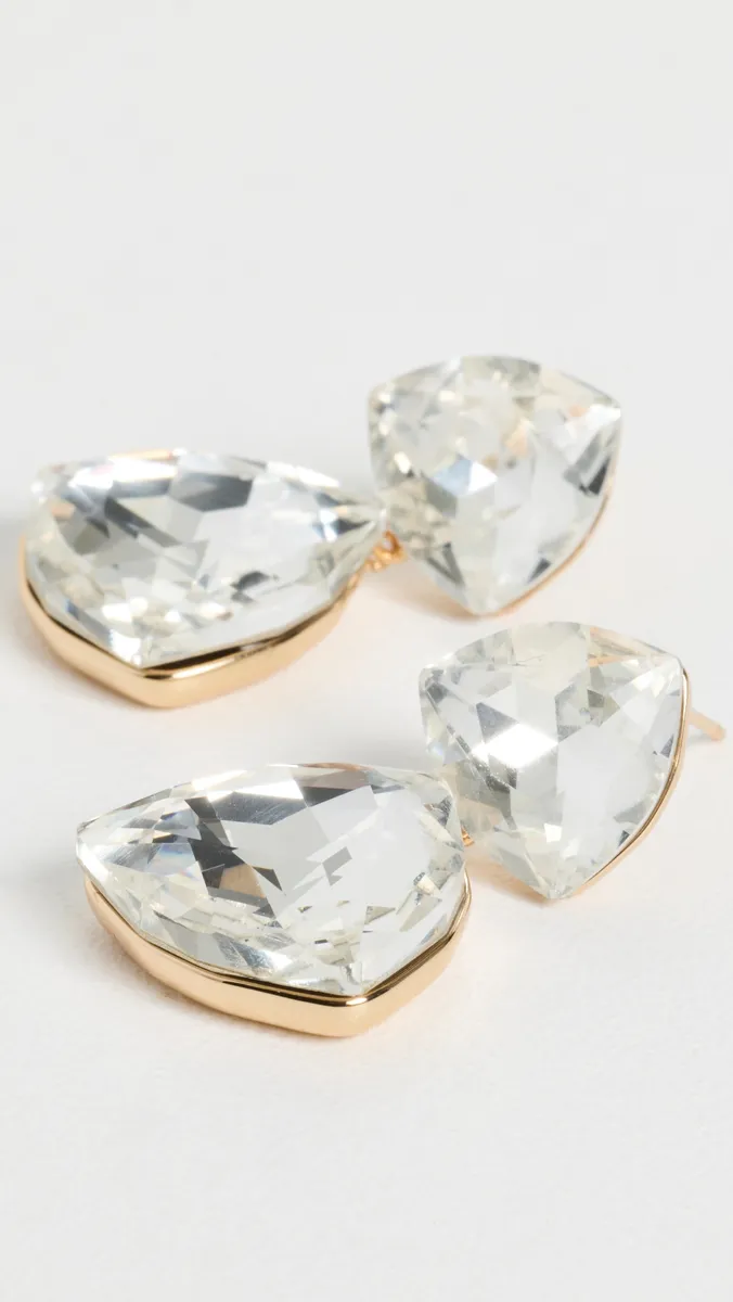 By Adina Eden Clear Crystal Drop Earrings | Thumbnail 4 By Adina Eden Clear Crystal Drop Earrings | Thumbnail 4