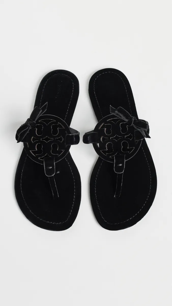 Tory Burch Miller Bow Velvet Sandals | Thumbnail 4 Tory Burch Miller Bow Velvet Sandals | Thumbnail 4