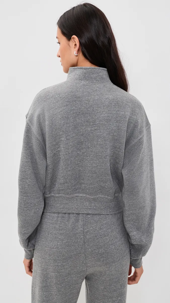 ÉTERNE Cropped Half-Zip Sweatshirt | Thumbnail 3