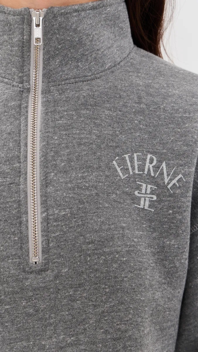 ÉTERNE Cropped Half-Zip Sweatshirt | Thumbnail 6