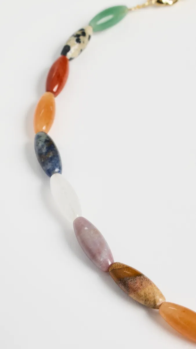 By Adina Eden Multicolor Oval Rice Beaded Necklace | Thumbnail 4 By Adina Eden Multicolor Oval Rice Beaded Necklace | Thumbnail 4