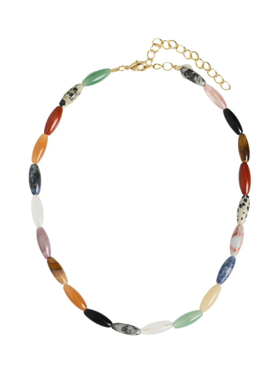 By Adina Eden Multicolor Oval Rice Beaded Necklace