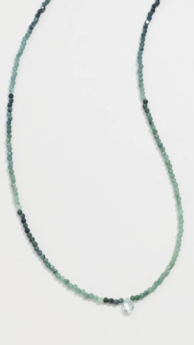 JIA JIA Blue Tourmaline Aqua Raindrop Necklace | Thumbnail 2