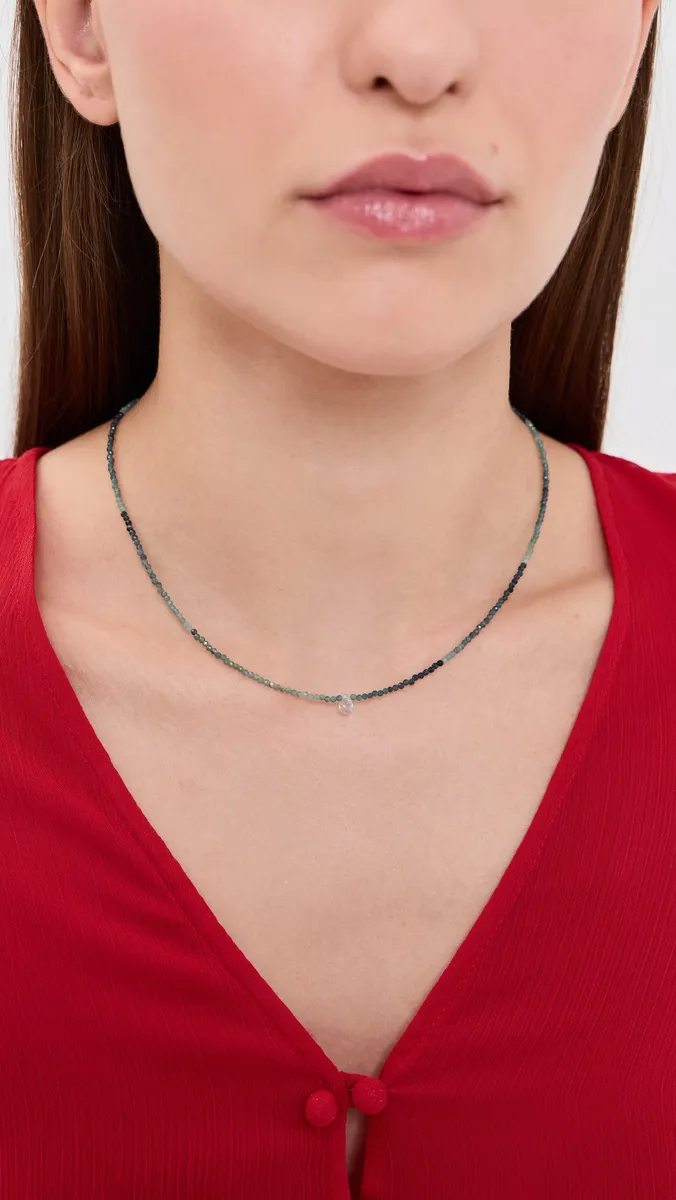 JIA JIA Blue Tourmaline Aqua Raindrop Necklace | Thumbnail 3