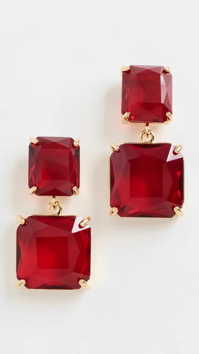 By Adina Eden Crystal Double Square Drop Earrings | Thumbnail 2 By Adina Eden Crystal Double Square Drop Earrings | Thumbnail 2