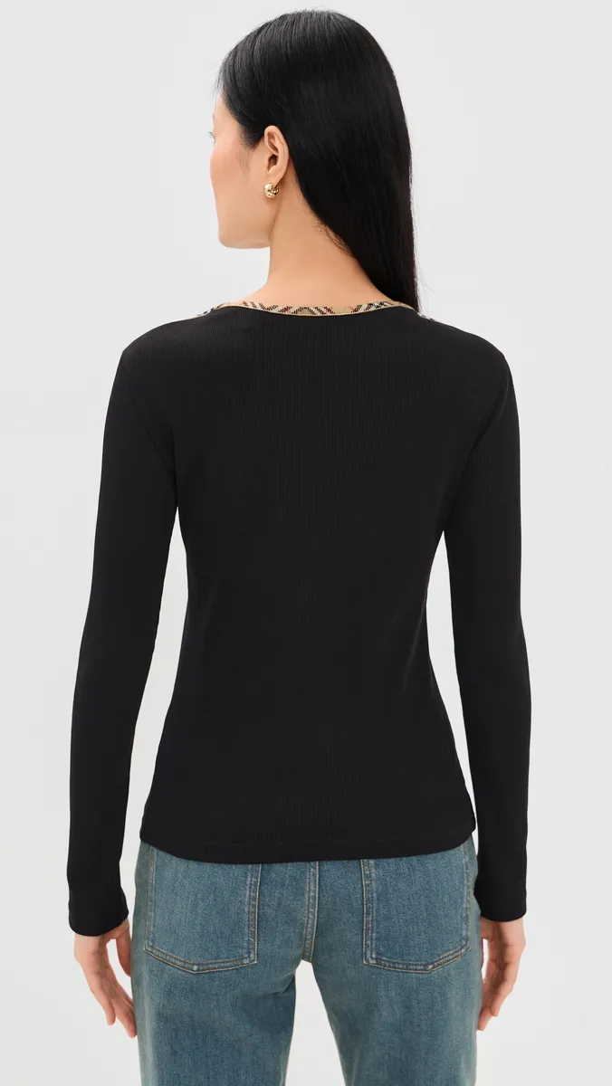 Burberry Stephanie Long Sleeve Top | Thumbnail 3 Burberry Stephanie Long Sleeve Top | Thumbnail 3