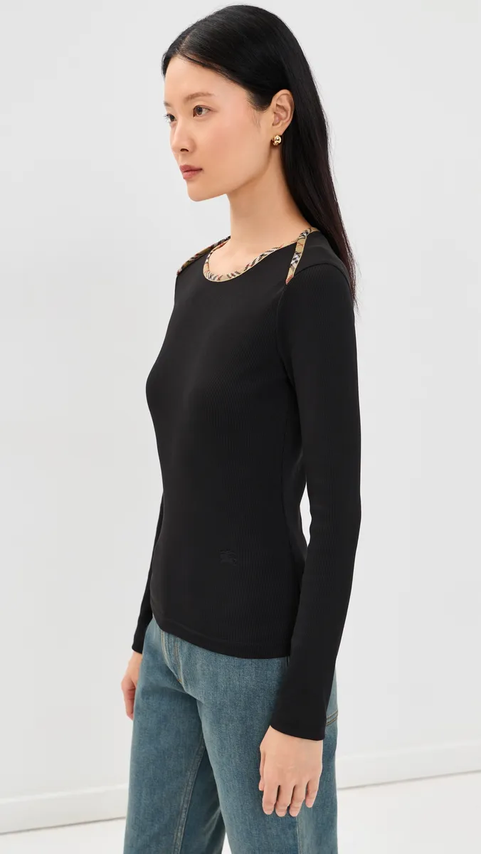 Burberry Stephanie Long Sleeve Top | Thumbnail 4 Burberry Stephanie Long Sleeve Top | Thumbnail 4