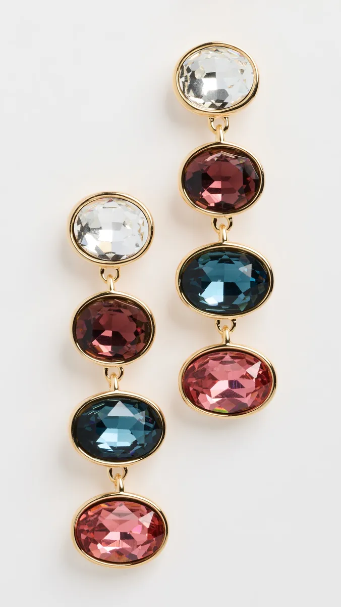 By Adina Eden Cubic Zirconia Multi Oval Dangle Stud Earrings | Thumbnail 2 By Adina Eden Cubic Zirconia Multi Oval Dangle Stud Earrings | Thumbnail 2