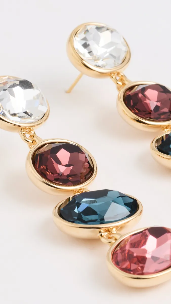 By Adina Eden Cubic Zirconia Multi Oval Dangle Stud Earrings | Thumbnail 4 By Adina Eden Cubic Zirconia Multi Oval Dangle Stud Earrings | Thumbnail 4
