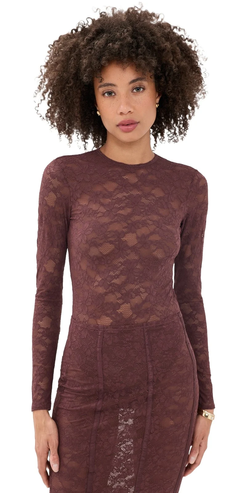 Fleur du Mal Le Stretch Lace Thong Bodysuit
