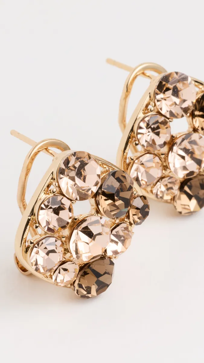 By Adina Eden Cubic Zirconia Diamond Shape Omega Stud Earrings | Thumbnail 4 By Adina Eden Cubic Zirconia Diamond Shape Omega Stud Earrings | Thumbnail 4