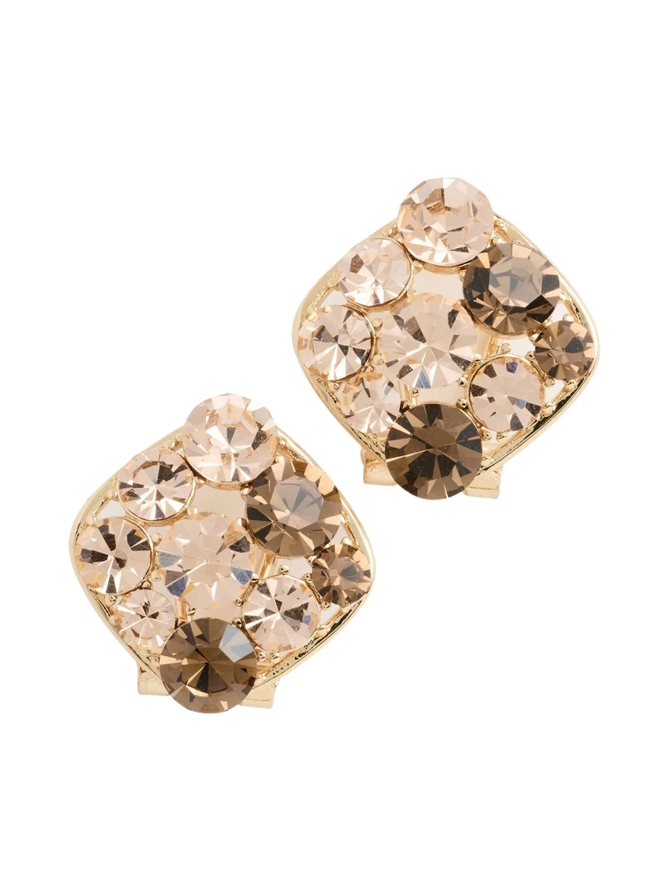 By Adina Eden Cubic Zirconia Diamond Shape Omega Stud Earrings