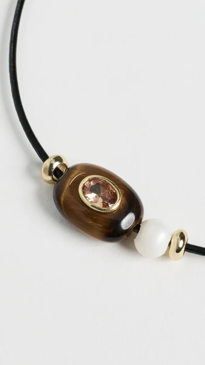 Lacey Ryan Tigers Eye & Pearl Choker Brown | Thumbnail 4 Lacey Ryan Tigers Eye & Pearl Choker Brown | Thumbnail 4
