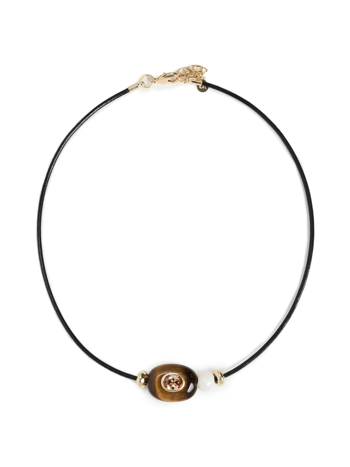 Lacey Ryan Tigers Eye & Pearl Choker Brown