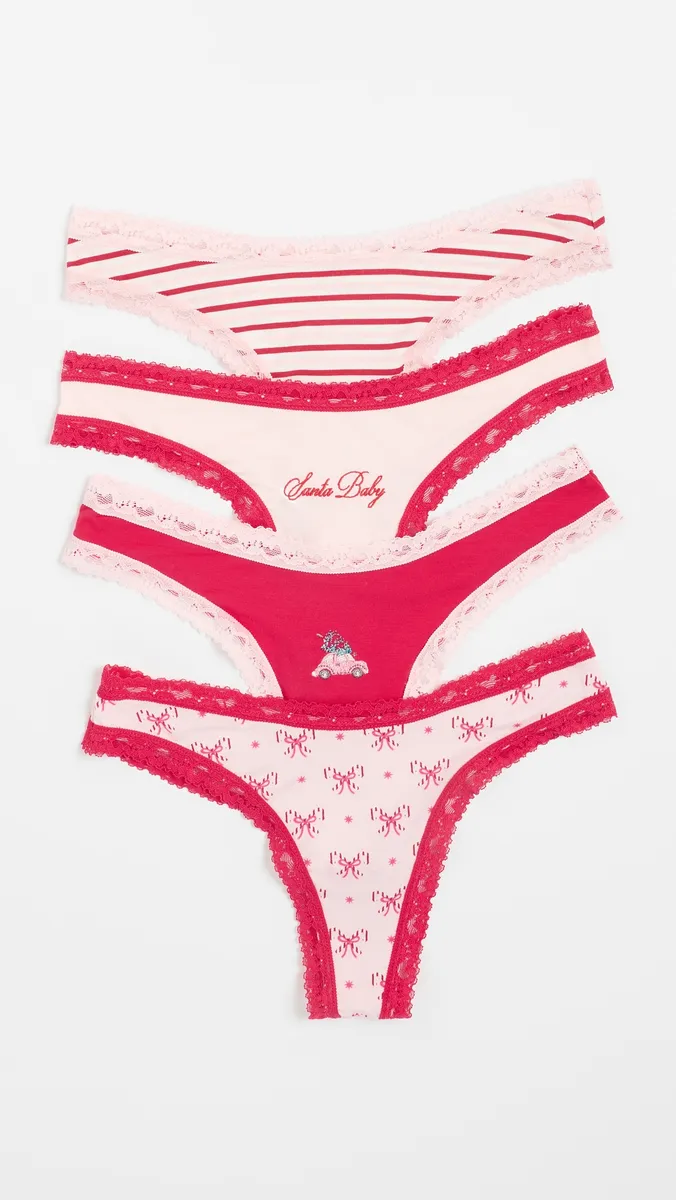 Stripe & Stare Thong 4 Pack | Thumbnail 2