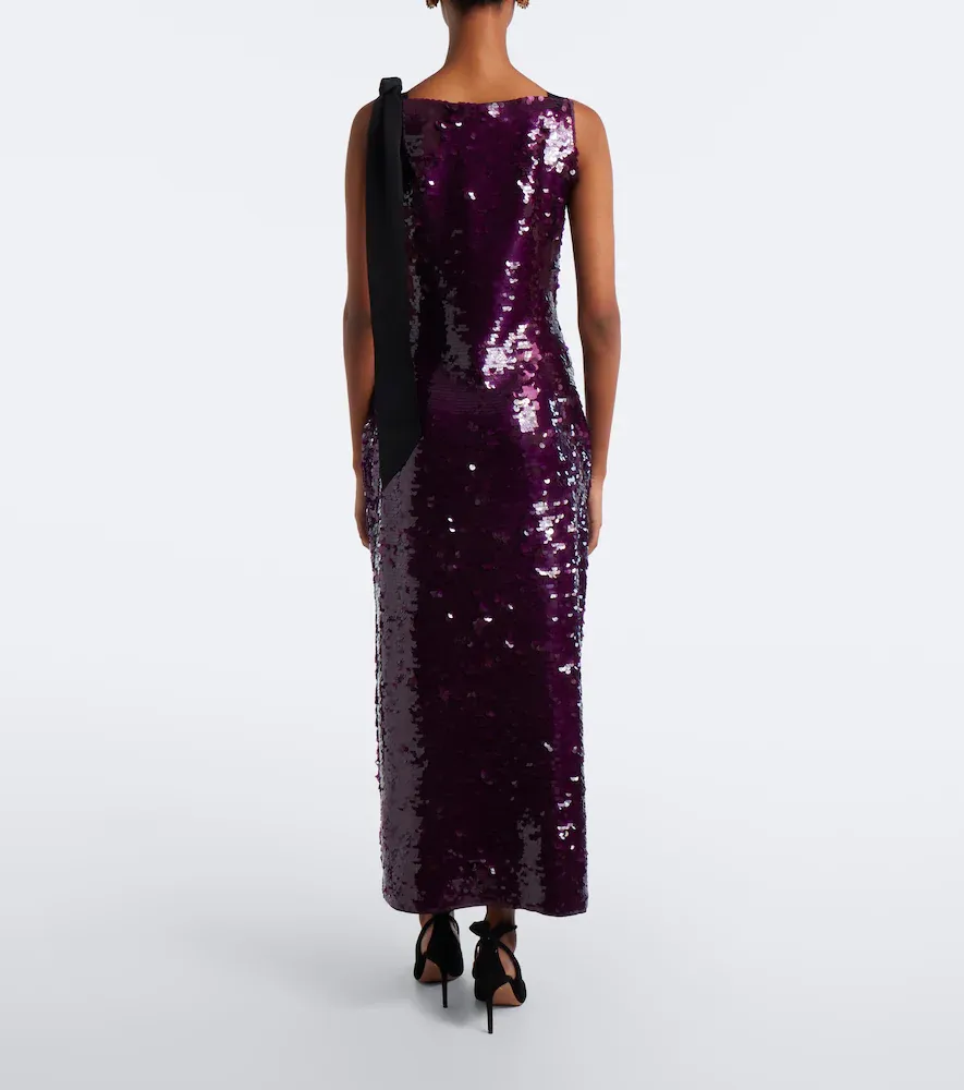 Carolina Herrera Tie-detail sequined cocktail dress | Thumbnail 3