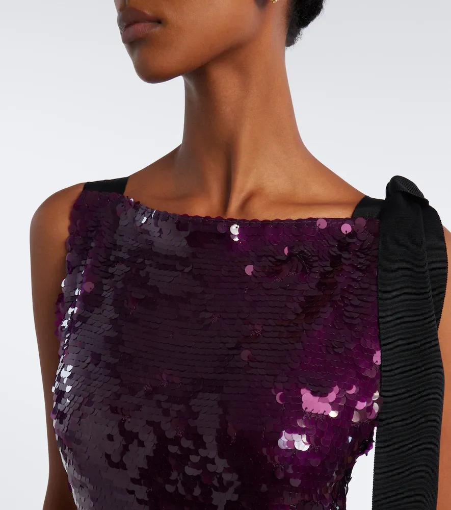 Carolina Herrera Tie-detail sequined cocktail dress | Thumbnail 5
