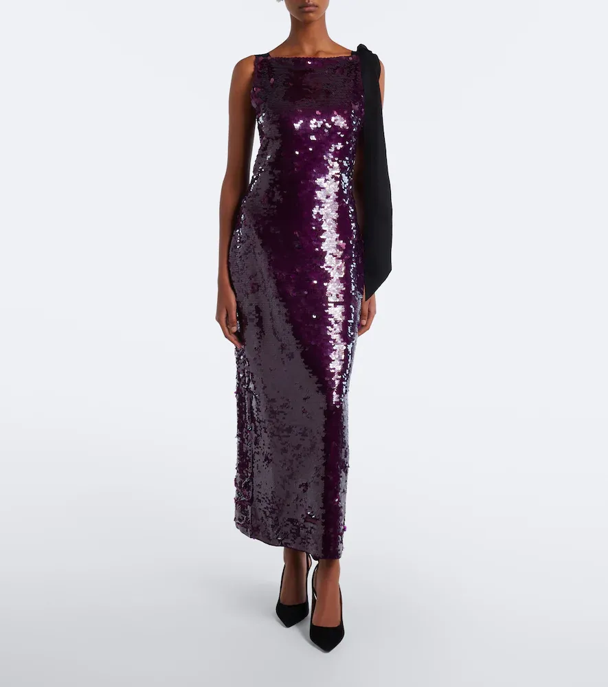 Carolina Herrera Tie-detail sequined cocktail dress | Thumbnail 6