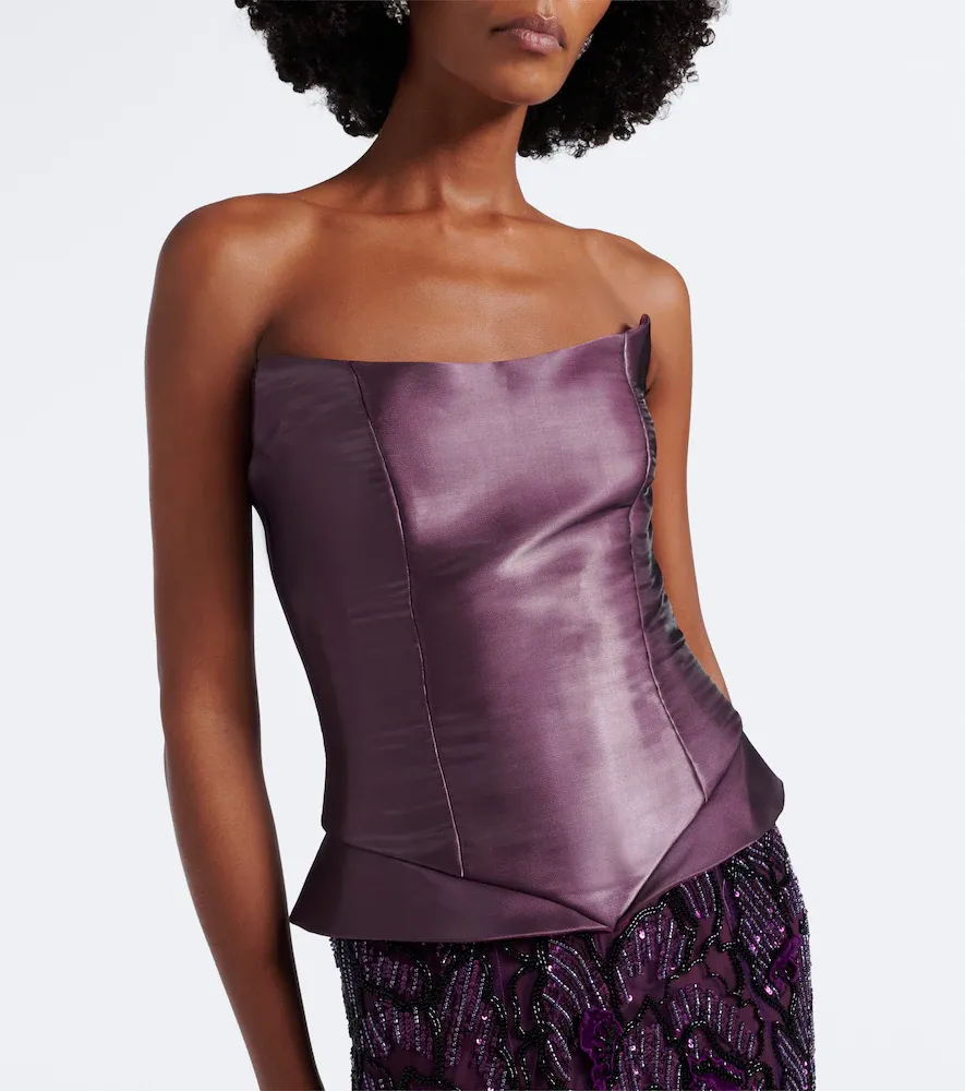 LA FUORI Là Fuori Iris embellished silk corset gown | Thumbnail 2 LA FUORI Là Fuori Iris embellished silk corset gown | Thumbnail 2