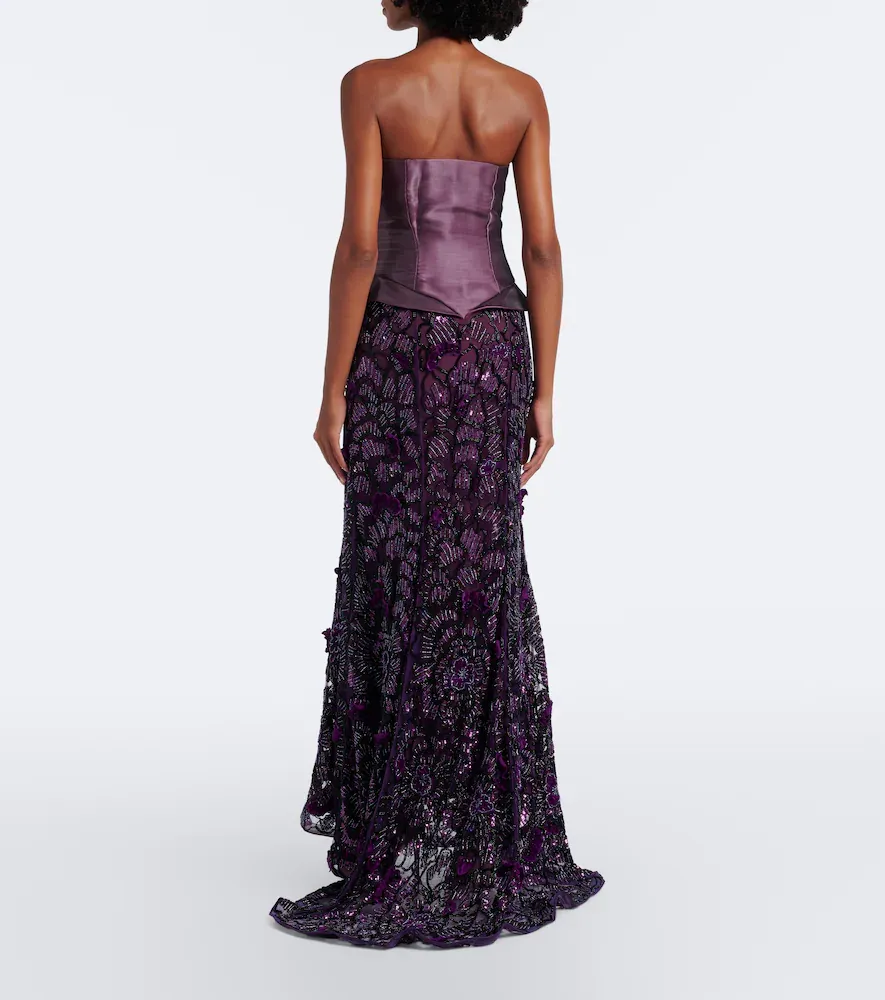 LA FUORI Là Fuori Iris embellished silk corset gown | Thumbnail 3 LA FUORI Là Fuori Iris embellished silk corset gown | Thumbnail 3