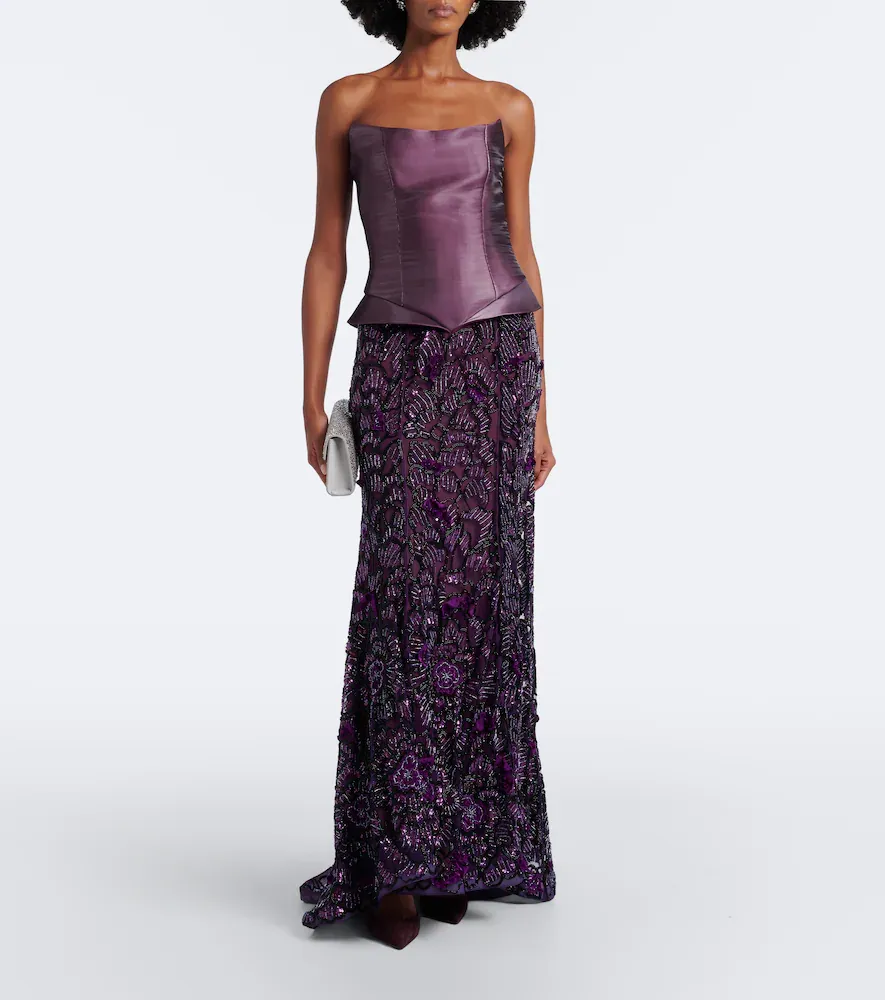 LA FUORI Là Fuori Iris embellished silk corset gown | Thumbnail 4 LA FUORI Là Fuori Iris embellished silk corset gown | Thumbnail 4