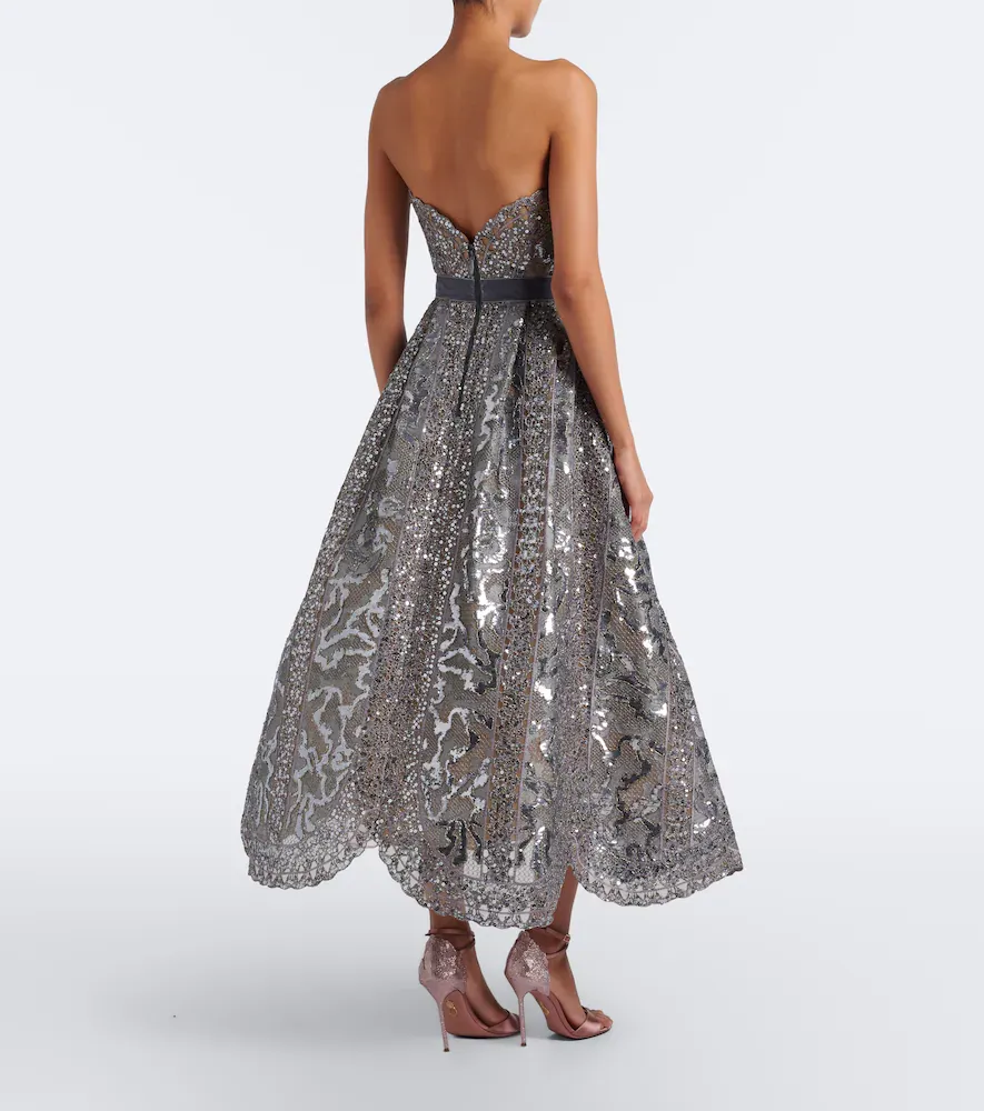 Elie Saab Sequined tulle bustier dress | Thumbnail 3 Elie Saab Sequined tulle bustier dress | Thumbnail 3