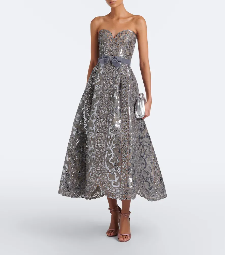 Elie Saab Sequined tulle bustier dress | Thumbnail 4 Elie Saab Sequined tulle bustier dress | Thumbnail 4