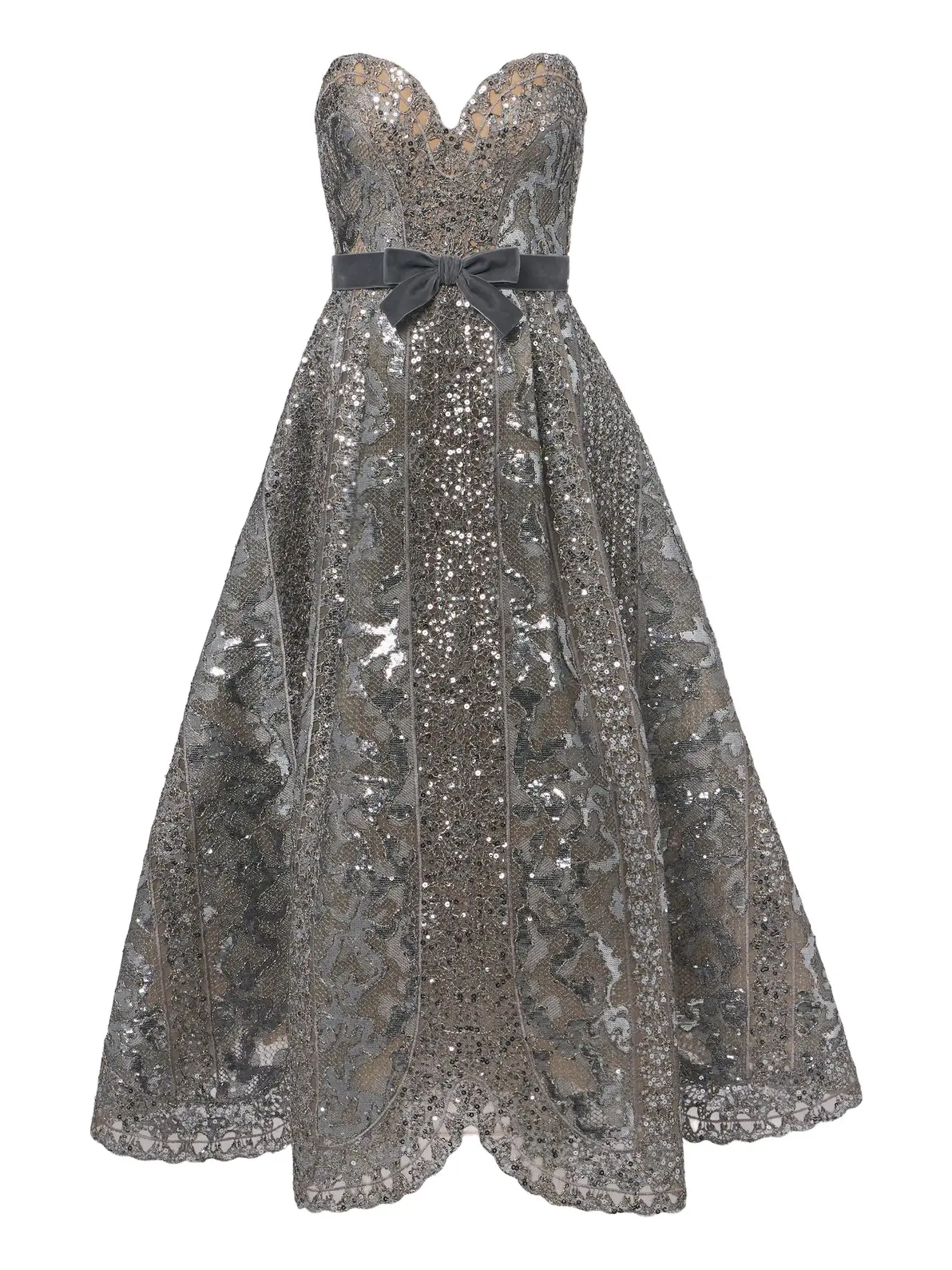 Elie Saab Sequined tulle bustier dress