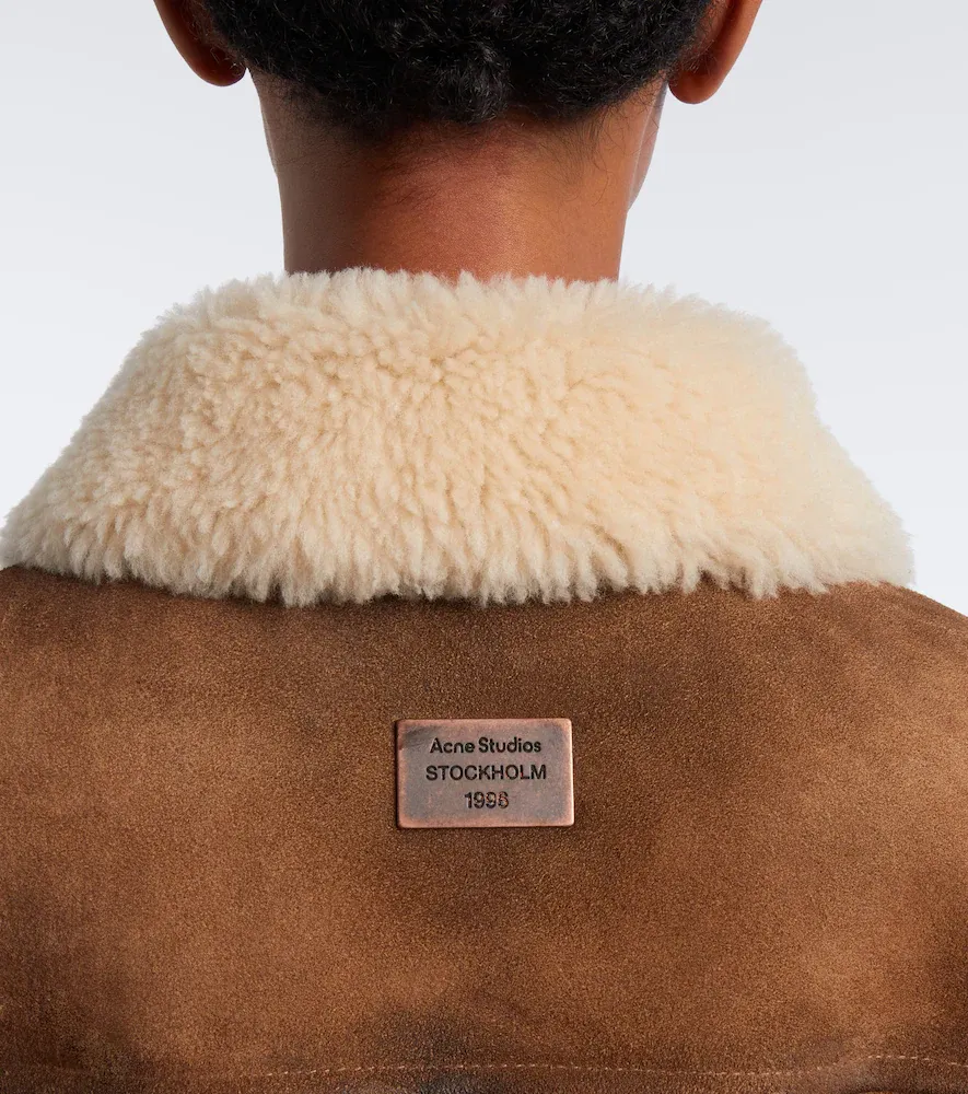 Acne Studios Shearling-trimmed suede blouson jacket | Thumbnail 2 Acne Studios Shearling-trimmed suede blouson jacket | Thumbnail 2