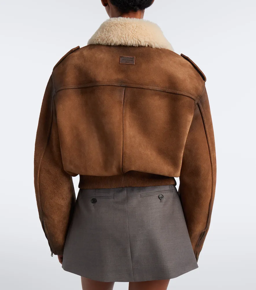 Acne Studios Shearling-trimmed suede blouson jacket | Thumbnail 5 Acne Studios Shearling-trimmed suede blouson jacket | Thumbnail 5