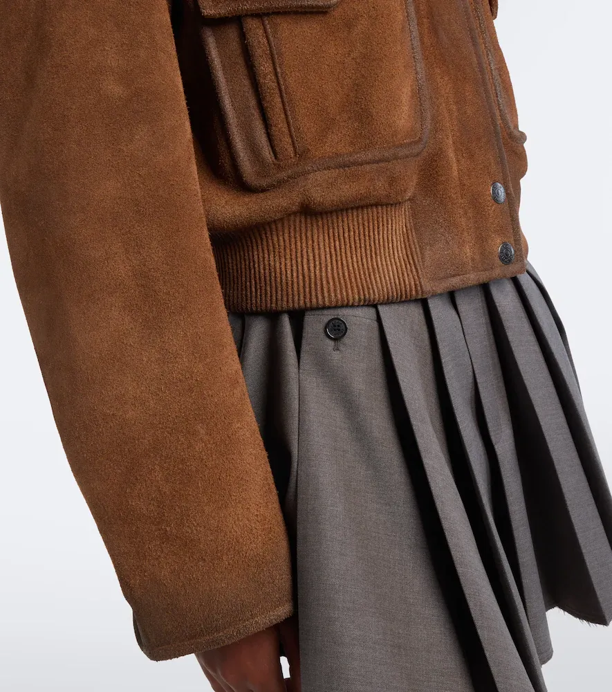 Acne Studios Shearling-trimmed suede blouson jacket | Thumbnail 6 Acne Studios Shearling-trimmed suede blouson jacket | Thumbnail 6